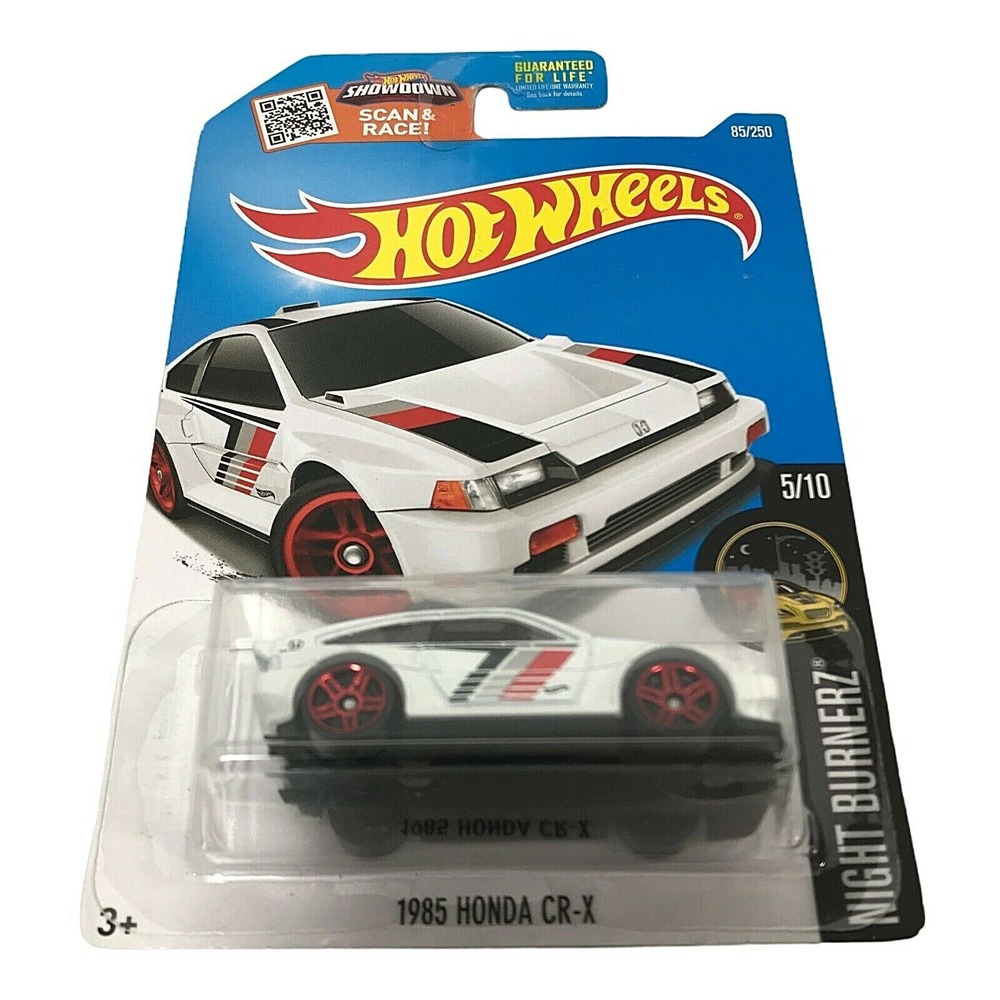 New Hot Wheels Die Cast Car Night Burnerz White 1985 HONDA CR-X‎ 5/10 (85/250)